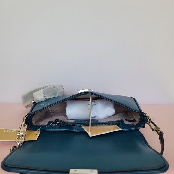 MICHAEL KORS Bradshaw Woven Smooth Leather Convertible Bag- Deep M.🎈⭐SALE $175. - Picture 12 of 16